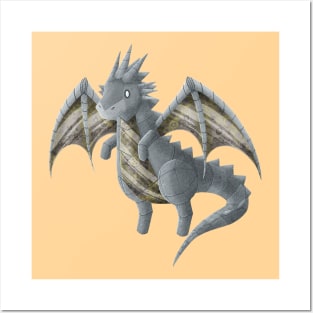 Kawaii Robotic Metal Dragon - Without Background Posters and Art